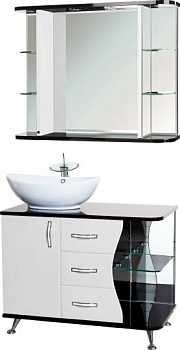 Мебель для ванной Bellezza Рио 90 L черно-белая