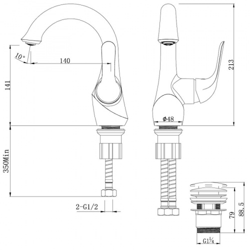 Смеситель для раковины Lemark Swan LM5406BG купить по всей России