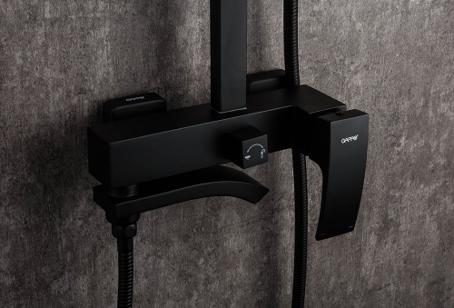 Душевая стойка Gappo G07 G2407-6 черная, Душевые панели, Душевые системы, Стойки, Гарнитуры, лейки, тропический душ в Москве Тел.: +7 (968) 040-40-82