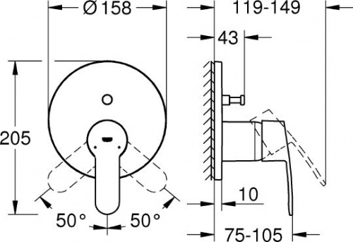 Смеситель для ванны Grohe Eurostyle 24052002 купить по всей России