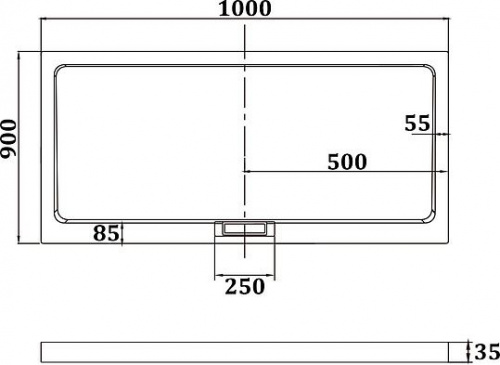 Поддон для душа RGW AWS-21 100x90x35 интернет магазина сантехники Акванота