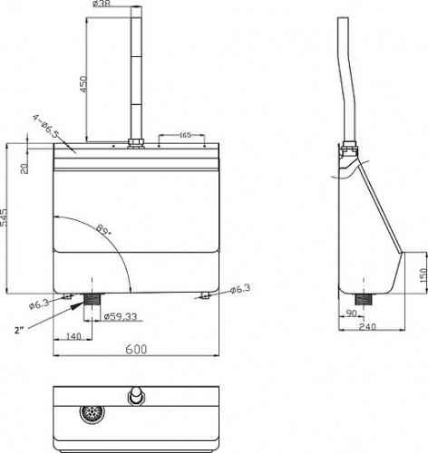Писсуар Oceanus 2-003.1 L 60 см