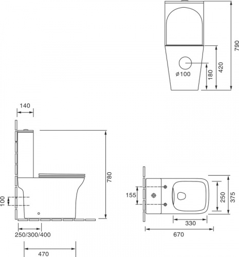 Унитаз-компакт SantiLine SL-5023 с микролифтом в интернет магазине сантехники Акванота в Москве Тел.: +7 (968) 040-40-82