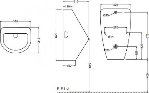 Писсуар Jaquar Urinal URS-WHT-13253O