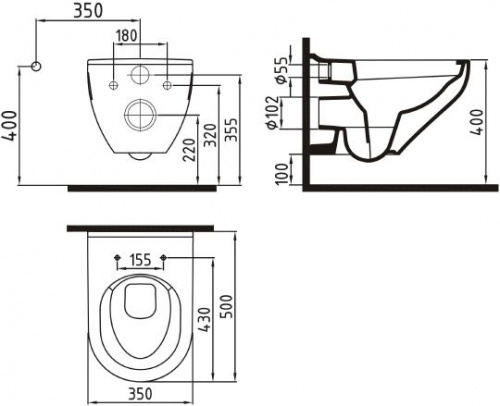 Унитаз подвесной Bien Ion IOKA050N2VP1W5000 безободковый, с функцией биде в интернет магазине сантехники Акванота в Москве Тел.: +7 (968) 040-40-82