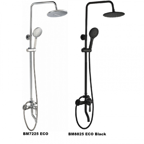 Душевая стойка Boch Mann Eco Black BM8825, Душевые панели, Душевые системы, Стойки, Гарнитуры, лейки, тропический душ в Москве Тел.: +7 (968) 040-40-82