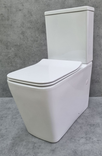Унитаз компакт CeramaLux 2170AXMW безободковый, микролифт, белый матовый в интернет магазине сантехники Акванота в Москве Тел.: +7 (968) 040-40-82