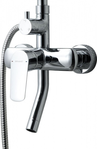 Душевая стойка Bravat Rhein F6429564CP-A-ENG, Душевые панели, Душевые системы, Стойки, Гарнитуры, лейки, тропический душ в Москве Тел.: +7 (968) 040-40-82
