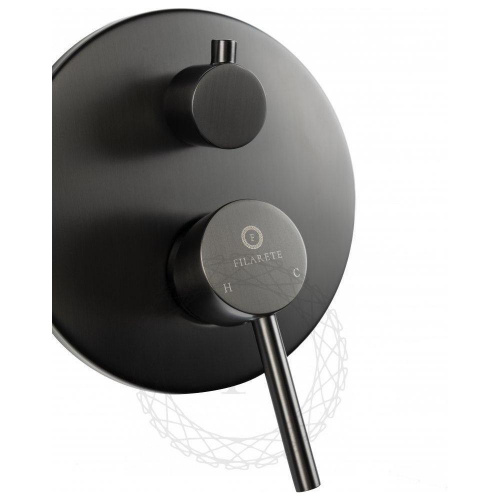 Душевая система встраиваемая Filarete Roun FL1023BG, графит, Душевые панели, Душевые системы, Душевые стойки, Гарнитуры, лейки, тропический душ в Москве Тел.: +7 (968) 040-40-82