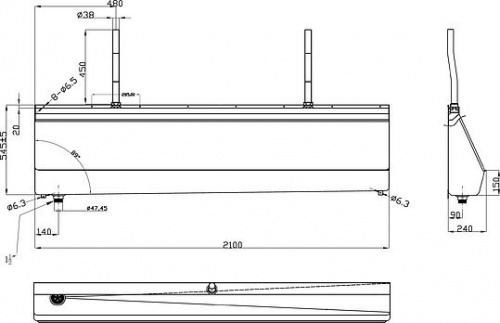 Писсуар Oceanus 2-008.1 L 210 см