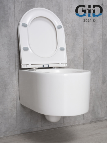 Подвесной унитаз GID Tr2150 белый, безободковый в интернет магазине сантехники Акванота в Москве Тел.: +7 (968) 040-40-82