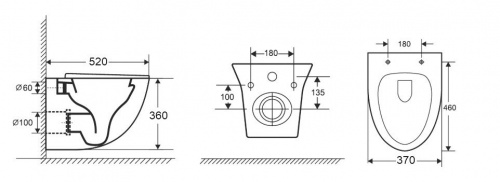 Унитаз подвесной Grossman GR-4456S 52x36x37 безободковый в интернет магазине сантехники Акванота в Москве Тел.: +7 (968) 040-40-82
