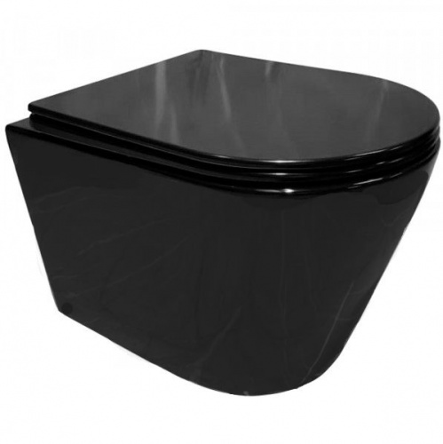 Подвесной унитаз CeramaLux NS-5178-18 безободковый, черный 36x51.5x37см в интернет магазине сантехники Акванота в Москве Тел.: +7 (968) 040-40-82