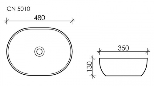 Раковина накладная Ceramica Nova Element CN5010 48x35x13 интернет магазина сантехники Акванота