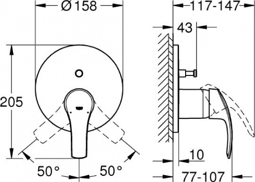 Смеситель для ванны Grohe Eurosmart 24043002 купить по всей России