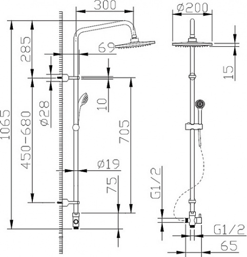 Душевой гарнитур Bravat Fit D283CP-2-RUS, Душевые панели, Душевые системы, Стойки, Гарнитуры, лейки, тропический душ в Москве Тел.: +7 (968) 040-40-82