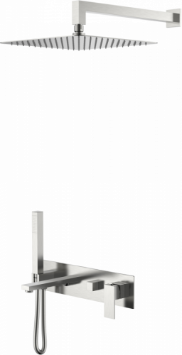 Душевой комплект Boheme Qubic 474-NB brushed nickel, Душевые панели, Душевые системы, Душевые стойки, Гарнитуры, лейки, тропический душ в Москве Тел.: +7 (968) 040-40-82