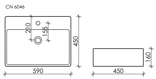 Раковина накладная Ceramica Nova Element CN6046 Element 59x45x16 интернет магазина сантехники Акванота
