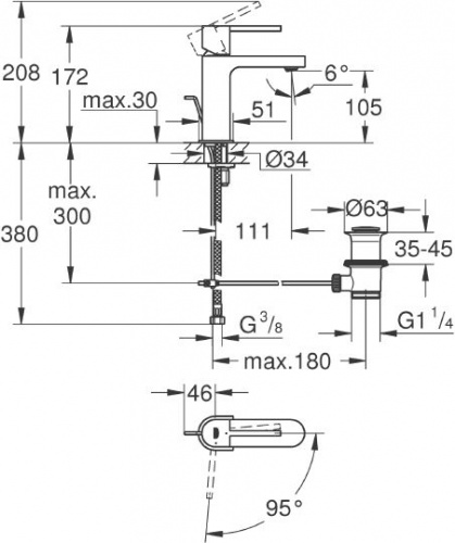 Смеситель для раковины Grohe Plus 32612003 купить по всей России