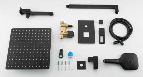 Душевой комплект Gappo G17 G7117-6 черный, Душевые панели, Душевые системы, Душевые стойки, Гарнитуры, лейки, тропический душ в Москве Тел.: +7 (968) 040-40-82