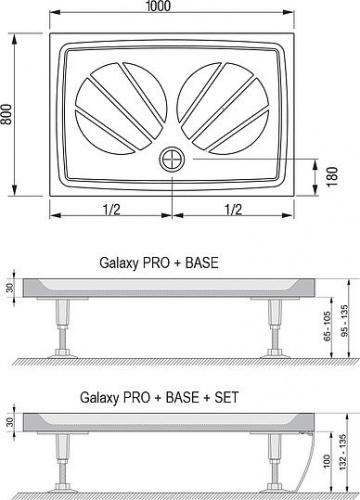 Поддон для душа Ravak Gigant Pro 100x80 интернет магазина сантехники Акванота