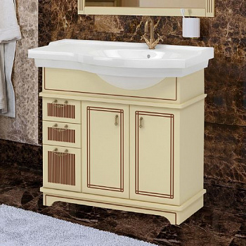 Тумба с раковиной Aquanet Луис 90 бежевая R