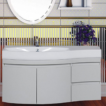 Тумба с раковиной Aquanet Опера 2-115  белая L