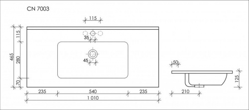 Раковина накладная Ceramica Nova Element CN7003 102,5x48x19 интернет магазина сантехники Акванота