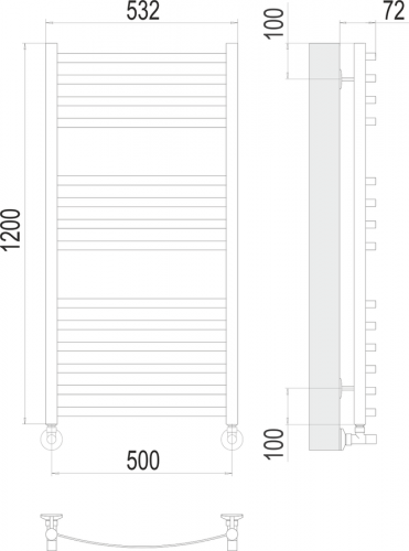 Полотенцесушитель водяной Terminus Авиэль П14 500x1200 4670078529220 с доставкой по Москве