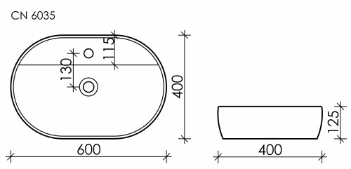 Раковина накладная Ceramica Nova Element CN6035 60x40x12,5 интернет магазина сантехники Акванота