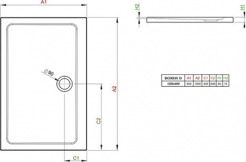 Поддон для душа Radaway Doros D80x120 интернет магазина сантехники Акванота