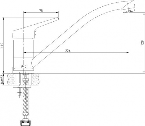 Смеситель для кухни Aquanet Round Handle SD90705 купить по всей России