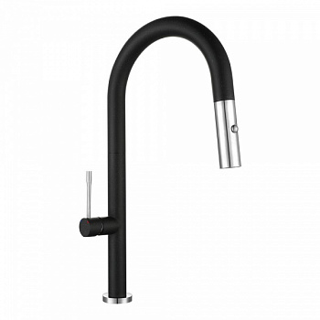 Смесители для кухни Rivelato Asti 3972500, хром с черным, выдвижной излив
