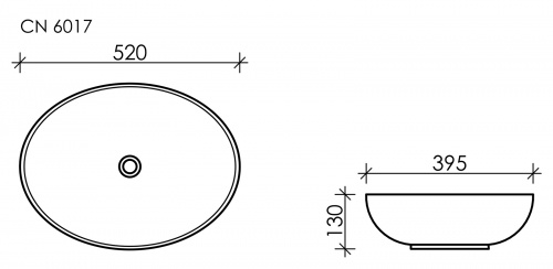 Раковина накладная Ceramica Nova Element CN6017 52x39.5x13 см интернет магазина сантехники Акванота