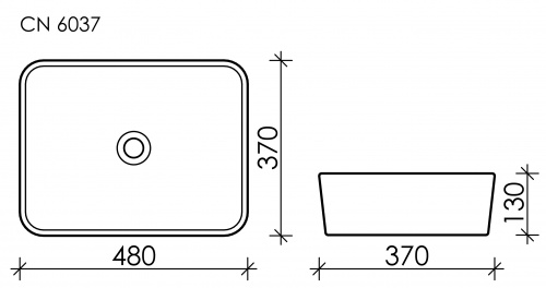 Раковина накладная Ceramica Nova Element CN6037 48x37x13 интернет магазина сантехники Акванота