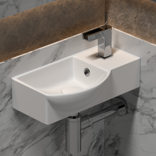 Накладная раковина Ceramica Nova Element CN6039L 40x22x12 левая интернет магазина сантехники Акванота