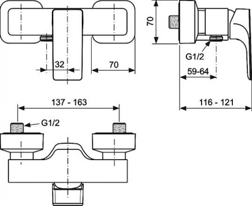 Смеситель для душа Ideal Standard Strada A5846AA купить по всей России