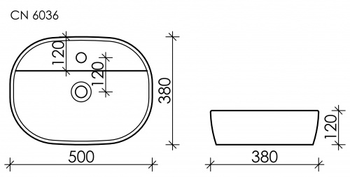 Раковина накладная Ceramica Nova Element CN6036 50x38x12 интернет магазина сантехники Акванота