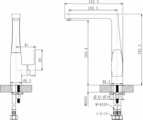 Смеситель для кухни Bravat Riffle F772106C купить по всей России