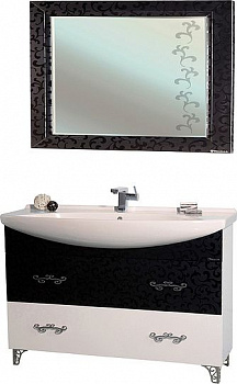 Мебель для ванной Bellezza Маргарита 120 белая с черным