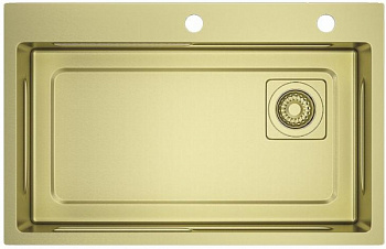 Мойка кухонная Raglo R702.7246.03 72x46, золотой сатин, нержавеющая сталь