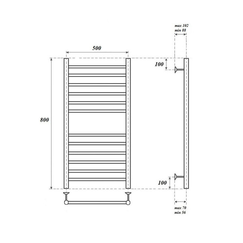 Полотенцесушитель водяной Point Аврора PN10158S П12 500x800 хром с доставкой по Москве