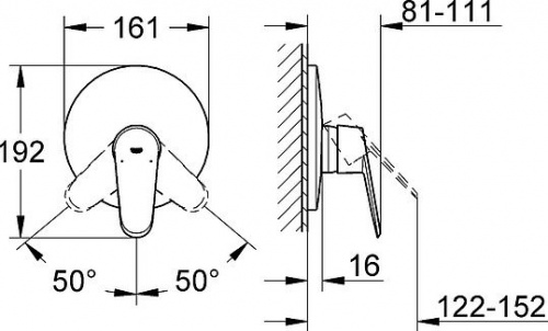 Смеситель для душа Grohe Eurodisc Cosmopolitan 19549LS2 купить по всей России
