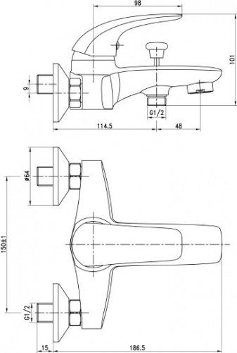 Смеситель для ванны Aquanet Cobra SD90361 купить по всей России