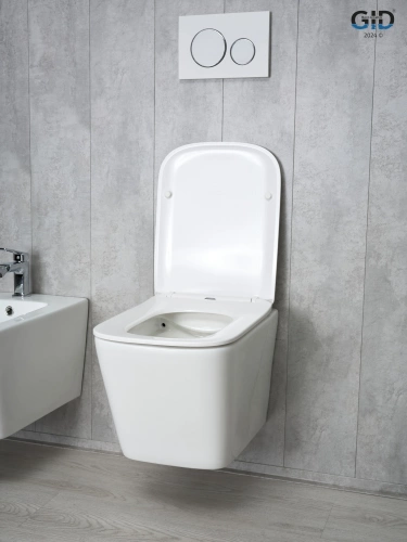 Унитаз подвесной GID Cuadrado Tr2143 белый 49x34x36 в интернет магазине сантехники Акванота в Москве Тел.: +7 (968) 040-40-82