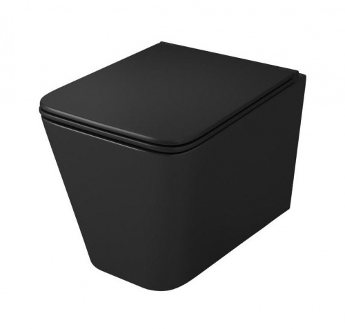 Унитаз подвесной Owl 1975 Vatter Ruta-H Matt Black OWLT190404 36.5 x 53 x 36 см безободковый, сиденье DP, Soft Close, черный матовый в интернет магазине сантехники Акванота в Москве Тел.: +7 (968) 040-40-82