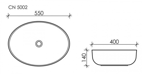 Раковина накладная Ceramica Nova Element CN5002 55x40x14 интернет магазина сантехники Акванота