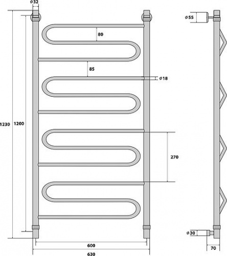 Полотенцесушитель водяной Energy Sonata 120x60 с доставкой по Москве