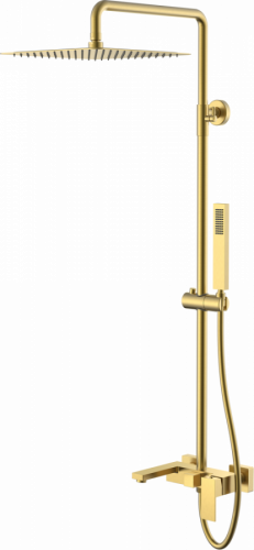 Душевая стойка Boheme Qubic 478-MG matt gold, Душевые панели, Душевые системы, Стойки, Гарнитуры, лейки, тропический душ в Москве Тел.: +7 (968) 040-40-82