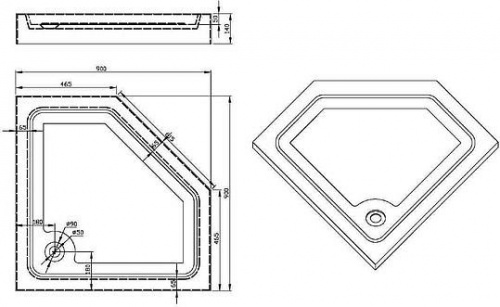 Поддон для душа Sturm Star 90x90x14 интернет магазина сантехники Акванота